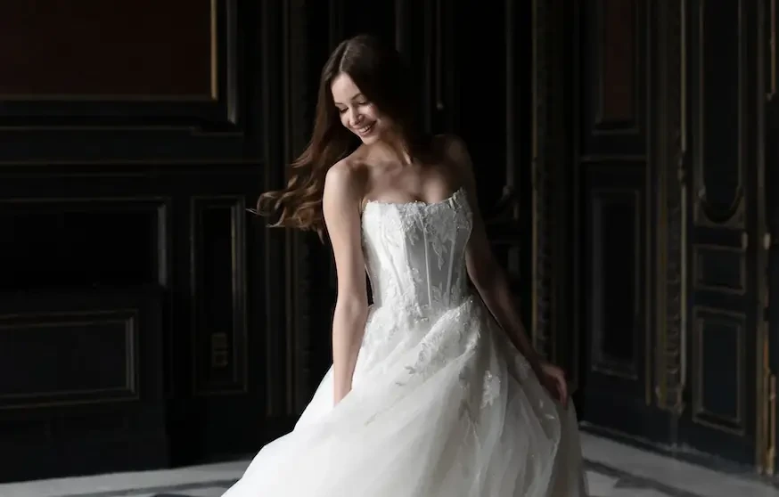 Which Necklace Should You Wear With a Strapless Ballgown Wedding Dress? Image